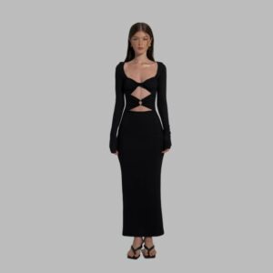 Đầm body tay dài chất thun gân ONONMADE Black Yee Dress màu đen