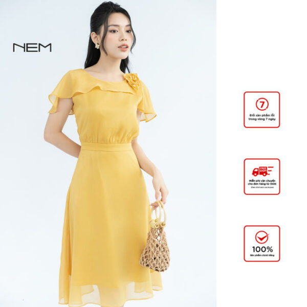 ĐẦM CỘC TAY HÈ VÀNG NEM FASHION D01032