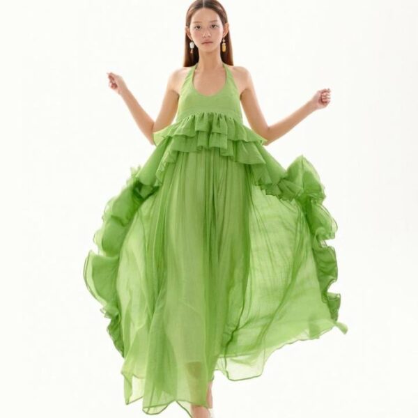 Đầm dài cổ yếm ONONMADE Islamic Green Aurora Midi Dress