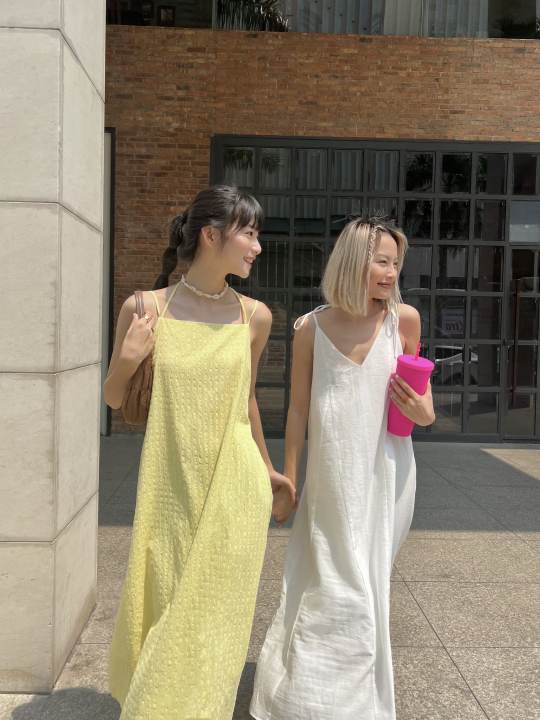 Đầm dây cột nơ dáng dài LYNN DRESS