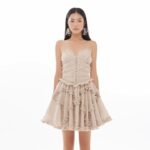 Đầm hai dây chất voan lông cừu ONONMADE Brown Cordelia Mini Dress
