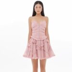 Đầm hai dây chất voan lông cừu ONONMADE Pink Cordelia Mini Dress