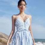 Đầm hai dây dáng dài ONONMADE Maryn Midi Dress màu xanh