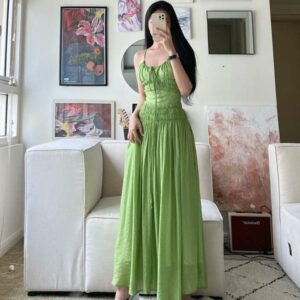 Đầm hai dây dáng dài ONONMADE màu xanh