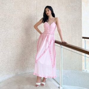 Đầm hai dây dáng dài ONONMADE Pink Maryn Midi Dress