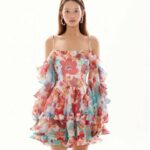 Đầm hai dây trễ vai dáng xòe họa tiết hoa ONONMADE Floral Francesca Mini Dress