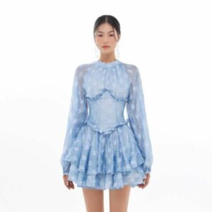 Đầm nữ tay dài hở lưng dáng xòe ONONMADE Cloudy Dazzling Mini Dress