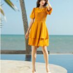 ĐẦM TAY PHỒNG CÔNG SỞ VANIA – D20074 2 TẦNG LỤA KHÔNG NHẮN