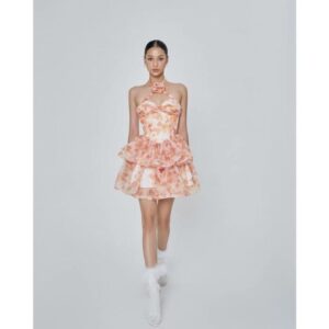 Đầm yếm phồng 2 tầng hoạt tiết hoa Sweetheart Layer Mini Dress ONONMADE