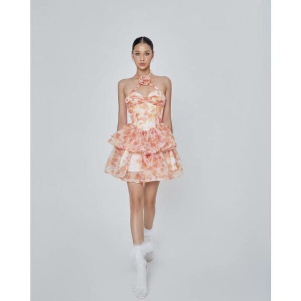 Đầm yếm phồng 2 tầng hoạt tiết hoa Sweetheart Layer Mini Dress ONONMADE