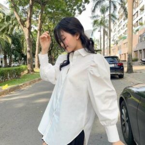 { Freeship } Áo sơ mi nữ kiểu hàn quốc Palm Fashion P009, áo kiểu nữ hàn quốc, áo kiểu đẹp sang chảnh, đáng yêu, đi chơi và dạo phố.