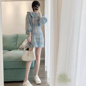 { Freeship } Đầm caro nữ sang trọng dáng dài, phong cách Hàn Quốc , đáng yêu, dễ thương baby, đi chơi và dạo phố được yêu thích 2022
