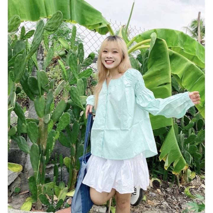 Nari Top – Áo Kiểu Tay Phồng Style Hàn – Remmus