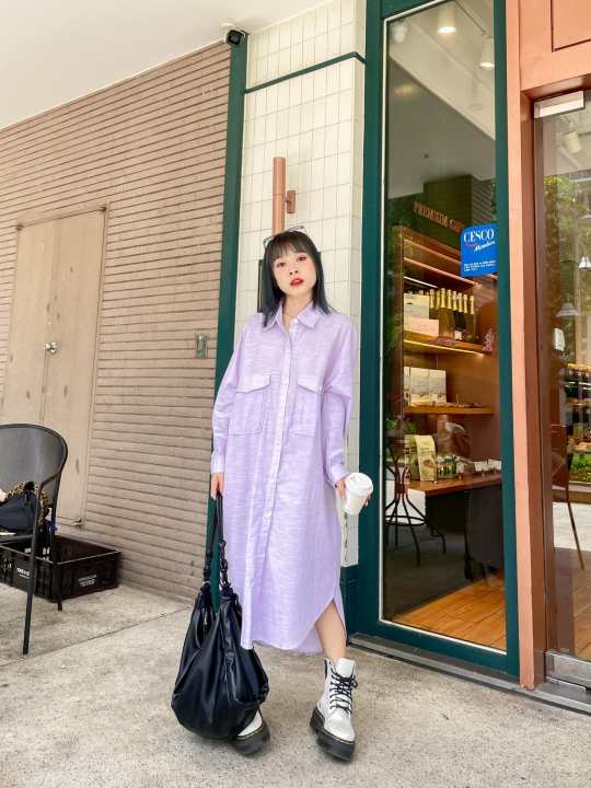 Nelly Shirt Dress – Đầm sơ mi pastel vải ít nhăn – Remmus.vn