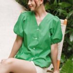 Nosbyn – Áo Cotton Cổ V Cài Nút Trước N204-T006