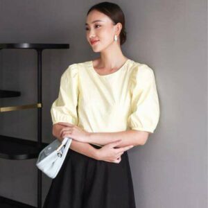 Nosbyn - Áo Lửng Cổ Tròn Tay Phồng - N206-T002