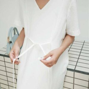 Nosbyn - Đầm Cổ V Tay Lỡ Thắt Dây N205-D002