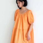 Nosbyn – Đầm Nữ Dáng Xoè Tay Phồng – Puff Sleeve Tiered Dress