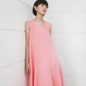 Nosbyn - Đầm Sát Nách Cổ V Dáng Xòe N205-D001
