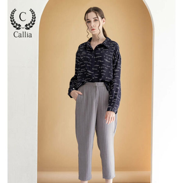 Quần baggy nữ Callia thiết kế Sin Stripe