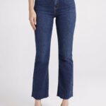 Quần jeans nữ ống loe tua rua FWJN21SS10C