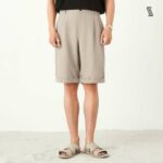 Quần Short nam SSStutter, xếp ly, gấu lơ vê gấp tôn dáng, TAILORED BERMUDA SHORTS