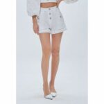 Quần short SheByShj gấm trắng – Angela Short