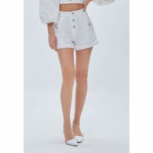 Quần short SheByShj gấm trắng - Angela Short