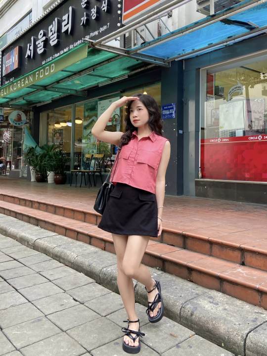 Quần váy ngắn giả túi POCKETS WRAP SKIRT