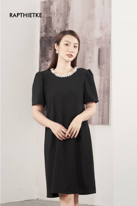 Váy đen phối tay trắng  Shopee Việt Nam