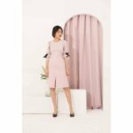 RẬP – Đầm Hồng Tay Ren Nhún Eo – PASTEL 06