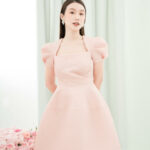 RẬP – Đầm Hồng Tay Xếp Ly Tùng Xòe – PRETTY 02