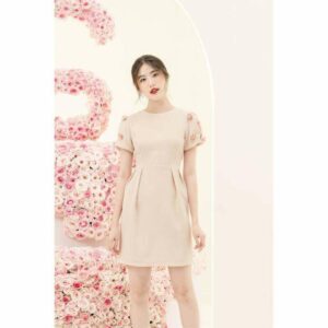 RẬP - Đầm Kem Tay Đính Hoa - LUX 16