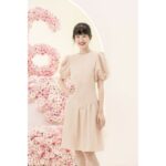 RẬP – Đầm Kem Tay Phồng Thân Suông – YELLOW 03