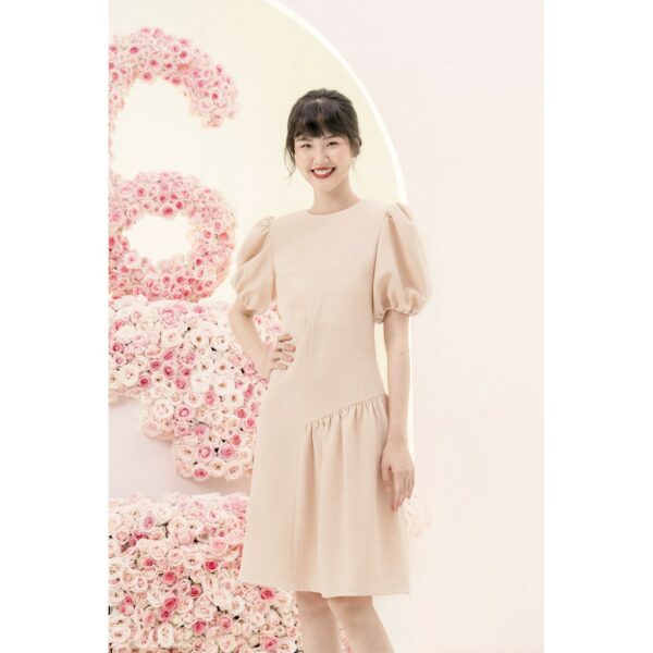 RẬP - Đầm Kem Tay Phồng Thân Suông - YELLOW 03