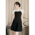 RẬP – Đầm Tay Phồng Đô Ren – R 07