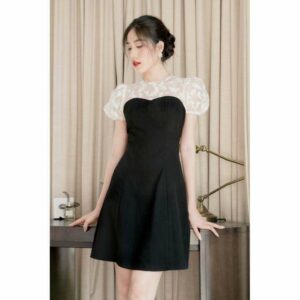 RẬP - Đầm Tay Phồng Đô Ren - R 07