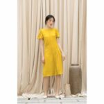 RẬP – Đầm Vàng Tay Phồng Thân Suông – YELLOW 03