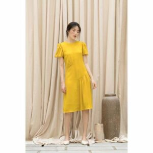 RẬP - Đầm Vàng Tay Phồng Thân Suông - YELLOW 03