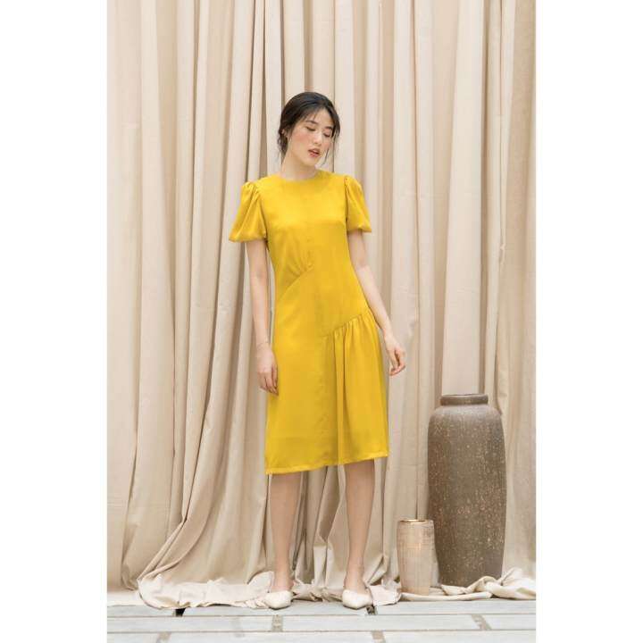 RẬP – Đầm Vàng Tay Phồng Thân Suông – YELLOW 03