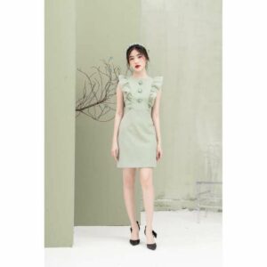RẬP - Đầm Xanh Không Tay Có Đính Hoa - MINT 09