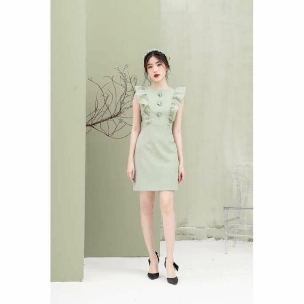 RẬP - Đầm Xanh Không Tay Có Đính Hoa - MINT 09