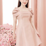 RẬP – Đầm Xòe Tay Ngang Đính Hoa – ANNI 12