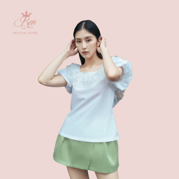 REN - Áo Cổ Ren Thắt Nơ Lưng
