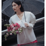 REN – Áo Dài Tay Phồng Cổ Vuông