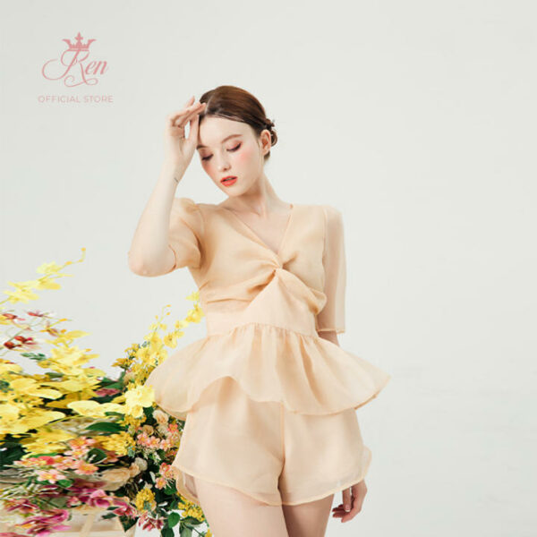 REN - Áo Tay Lở Xoắn Ngực Lai Bèo