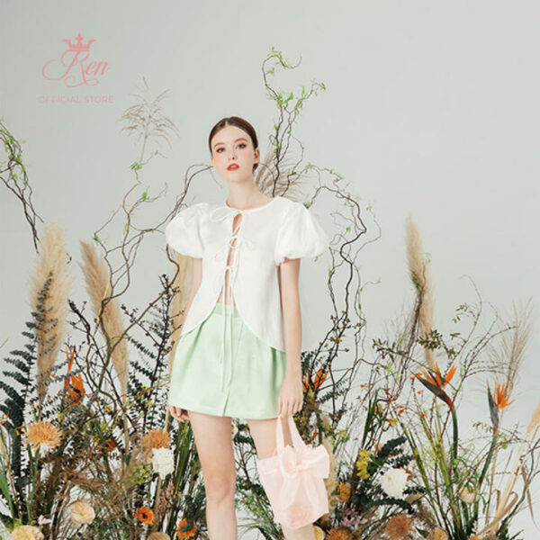 REN - Chân Váy Ngắn Vạt Xéo Nhiều Màu