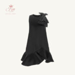 REN – Đầm Chữ A Vạt Bèo Nơ Vai Đính Hạt