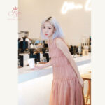 REN – Đầm Maxi Tơ Nhún Toàn Thân