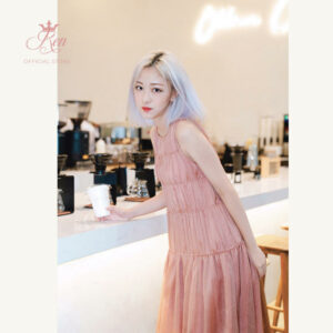 REN - Đầm Maxi Tơ Nhún Toàn Thân